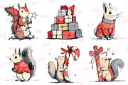 Cozy Christmas Squirrel Clipart, an Illustration by Markicha Art (Thumbnail 3 of 6)