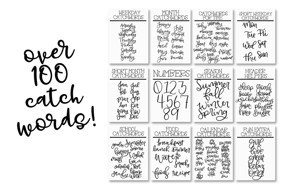 Planner Catchwords - Over 100 Words preview 7
