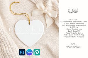 Heart Ornament Mockup, a Household Mockup by EmpaviMockups