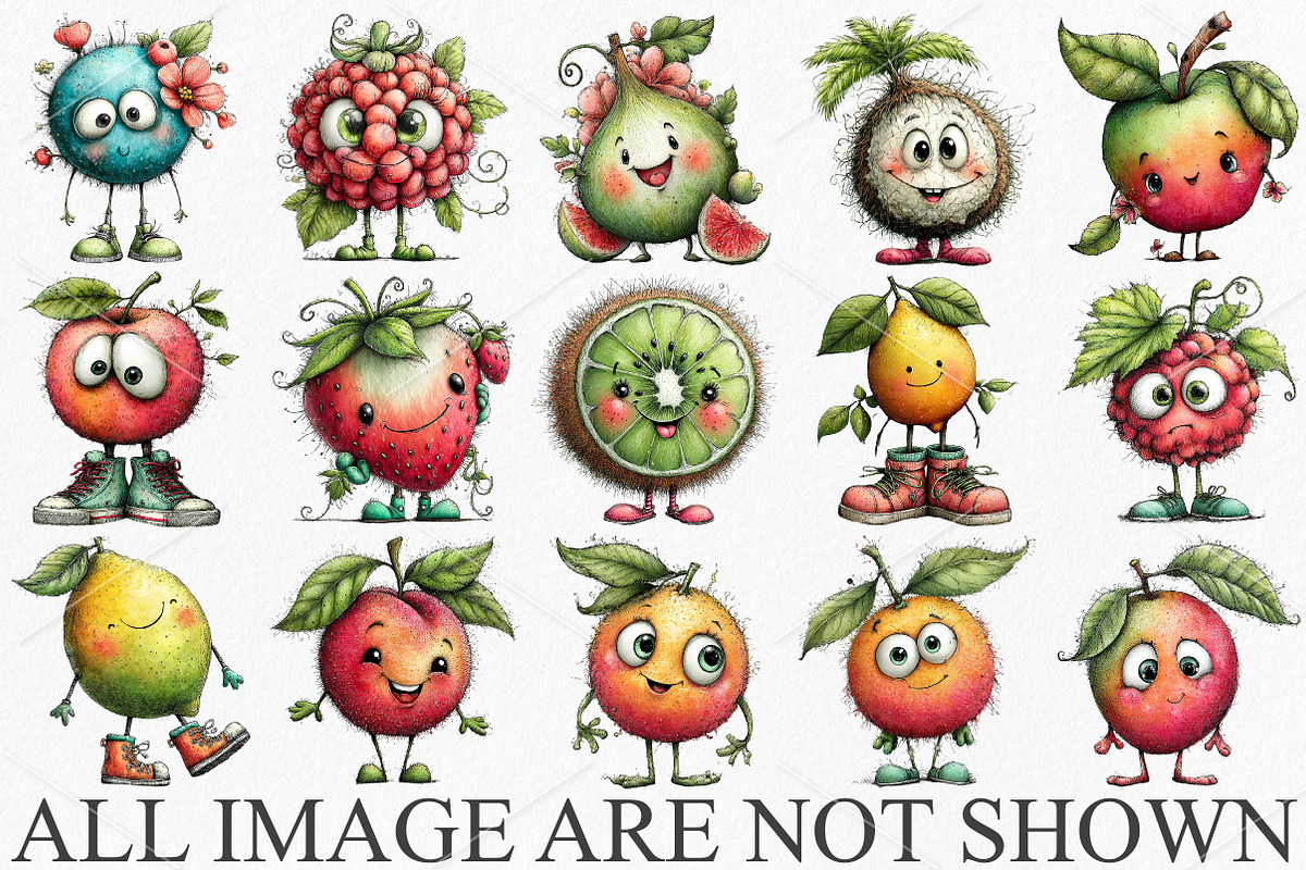 Whimsical Quirky Cute Funny Fruit, a Seasonal Illustration by Canvas Craft (Photo 4 of 7)