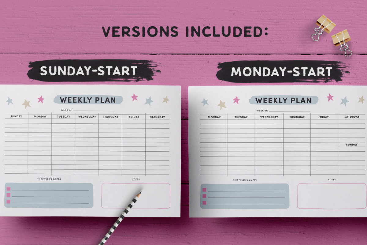 Weekly Planner Page Template, a Stationery Template by ClementineCreative (Photo 2 of 4)