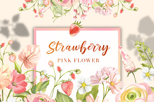 Strawberry Pink Flower Garden