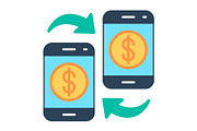 Money Transaction Flat Icon, a Duotone Icon by Pexelpy (Thumbnail 1 of 2)