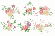 Bouquet Roses Watercolor Clipart, an Illustration by Lolytop Studio (Thumbnail 2 of 4)
