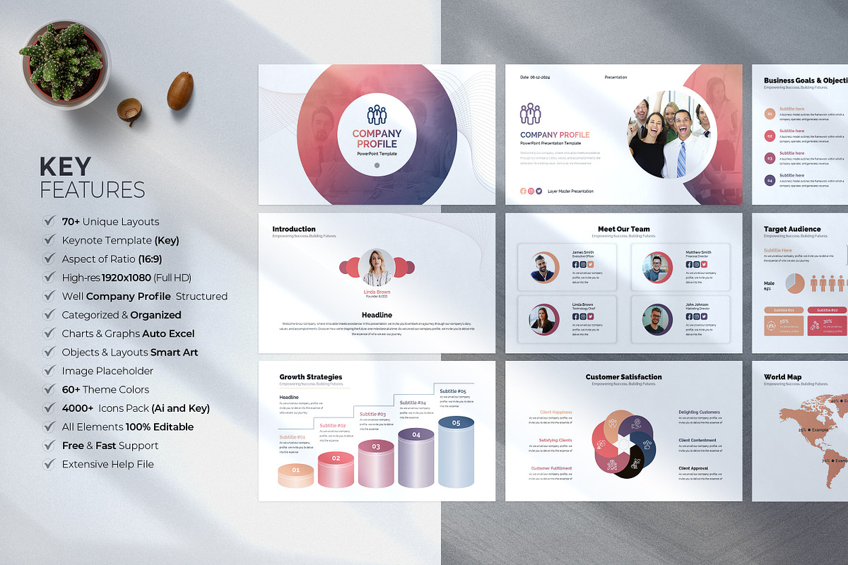 Company Profile Keynote Template, a Presentation Template by White Graphic (Photo 2 of 9)
