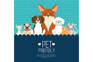 dogs and cats pets friendly, an Animal Illustration by studiogstock