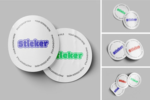 Realistic Sticker Mockup PSD