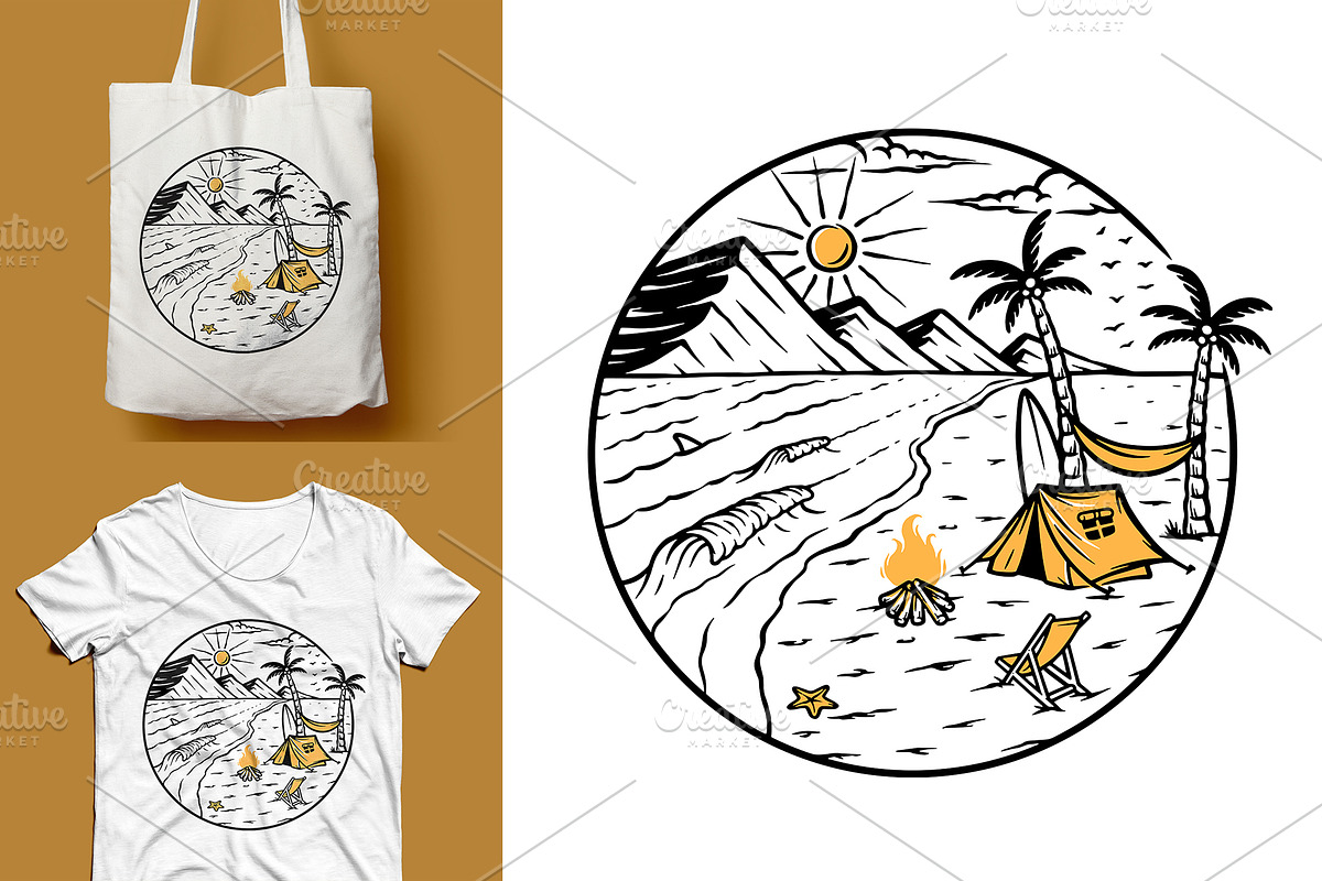 25 in 1 Bundle - Beach & Mountain, a Seasonal Illustration by gunaonedesign (Photo 3 of 21)