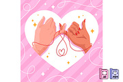 Eternal Love Red Thread, a Person Illustration by MISS CHATZ (Thumbnail 1 of 3)