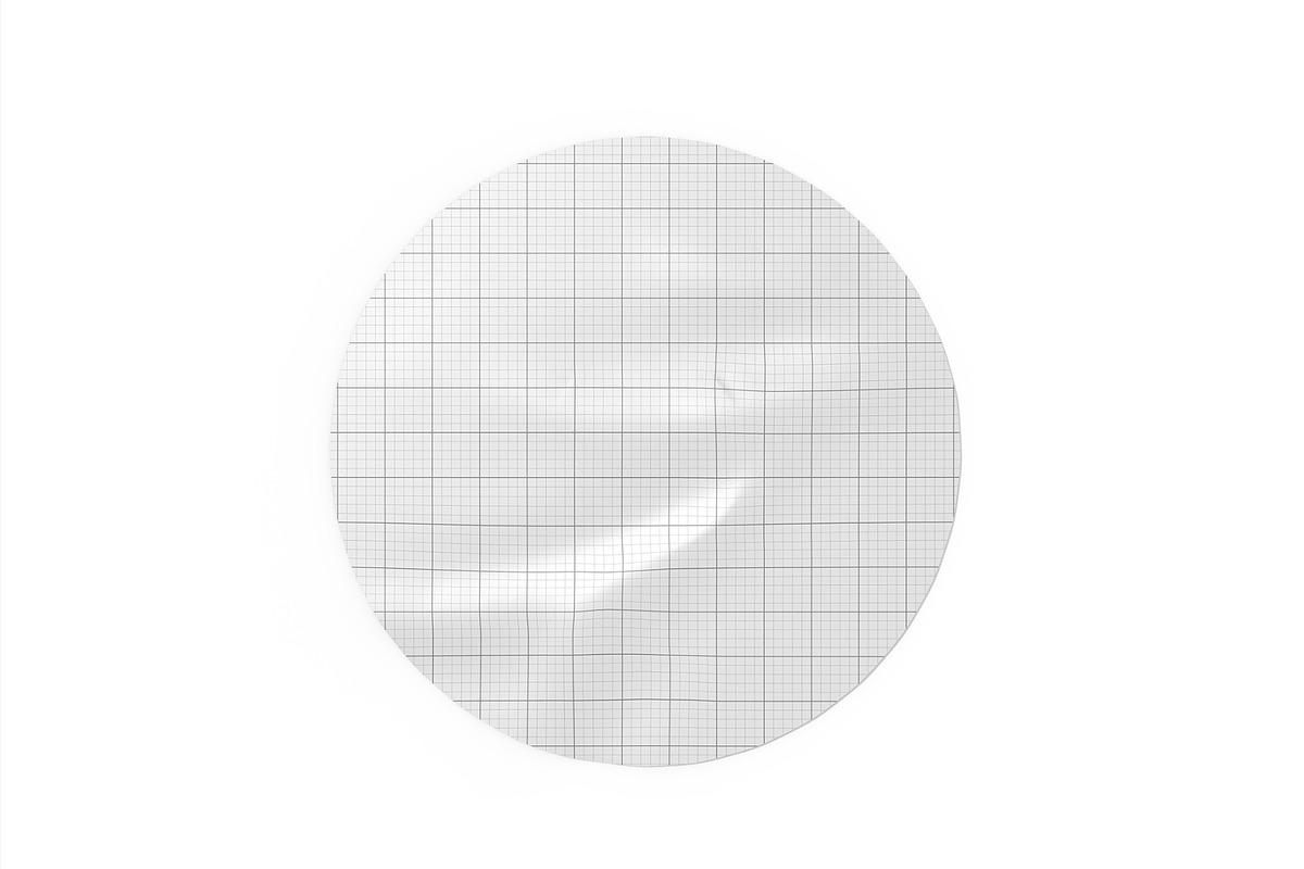 Crumpled Round Stickers Mockup
