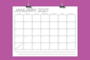 2027 8.5 x 11 Inch Calendar Template, a Stationery Template by Running With Foxes (Thumbnail 1 of 5)