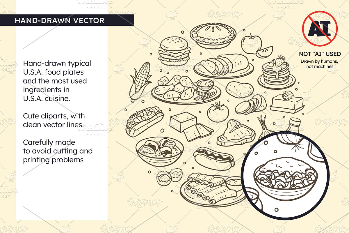 U.S.A. Food Doodle Clip Art, a Food Illustration by insemar (Photo 2 of 4)