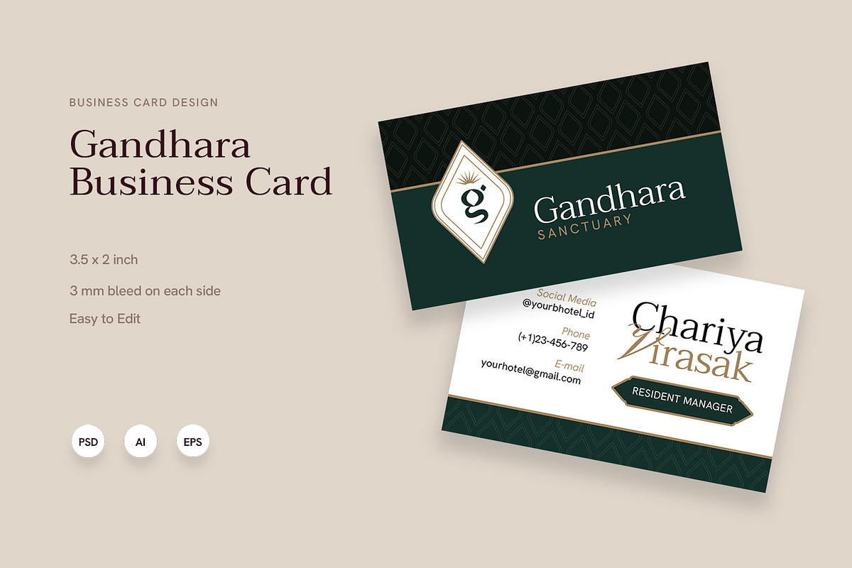 Gandhara Sanctuary - Business Card, a Business Card Template by Fannan Studio (Photo 1 of 3)