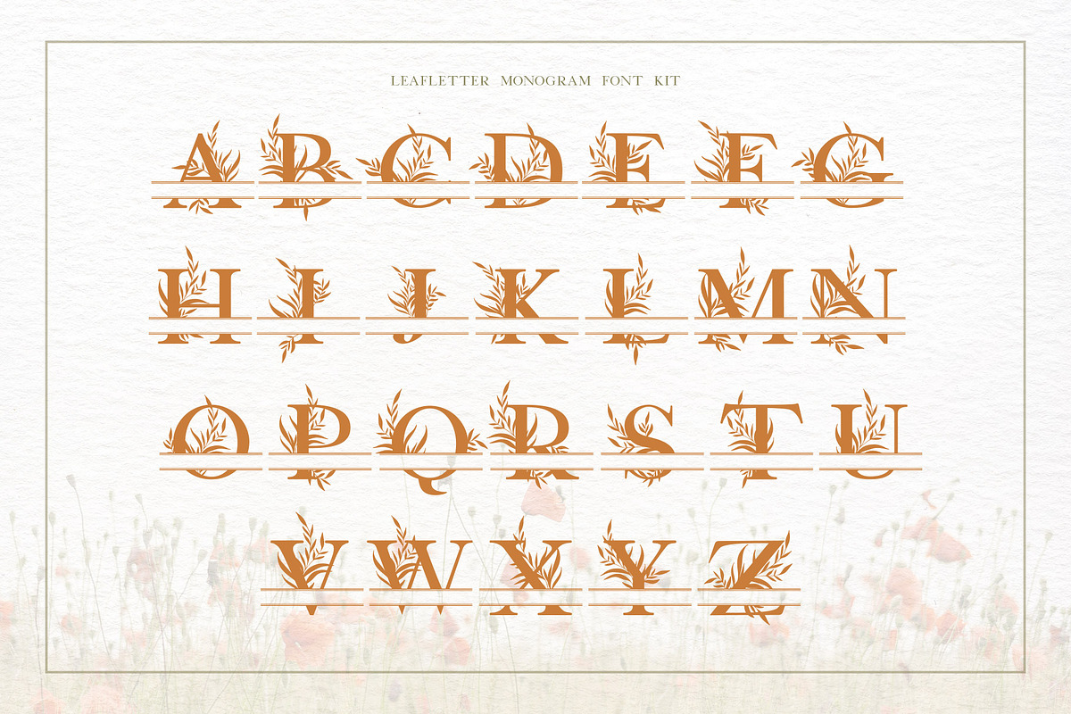 Leafletter Monogram Font Kit preview 7