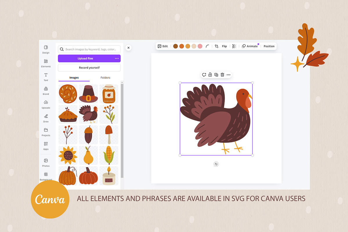 Happy Thanksgiving Kit, a Seasonal Illustration by miumiu (Photo 7 of 15)