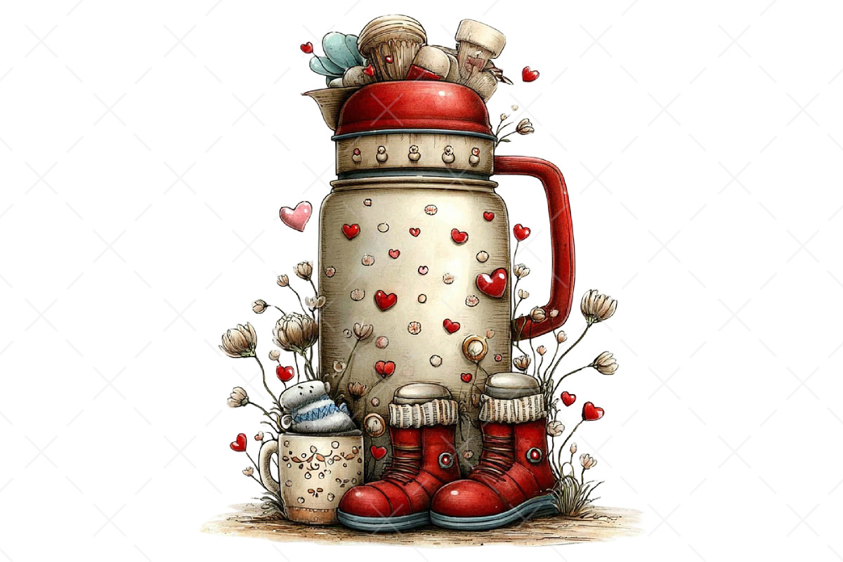 Watercolor Cozy Season Clipart Png, an Illustration by Craft Nest (Photo 3 of 10)