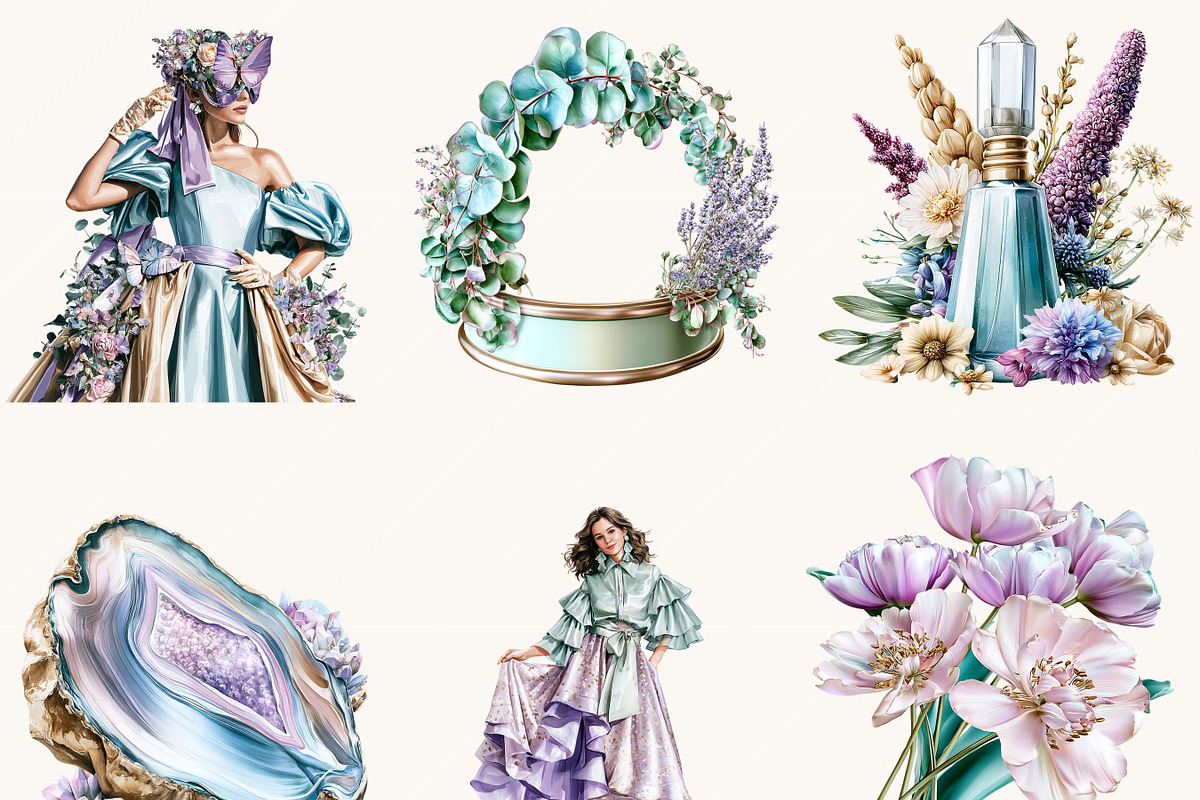 Masquerade Ladies Clipart Bundle, a Person Illustration by BusyDaydesign (Photo 5 of 9)