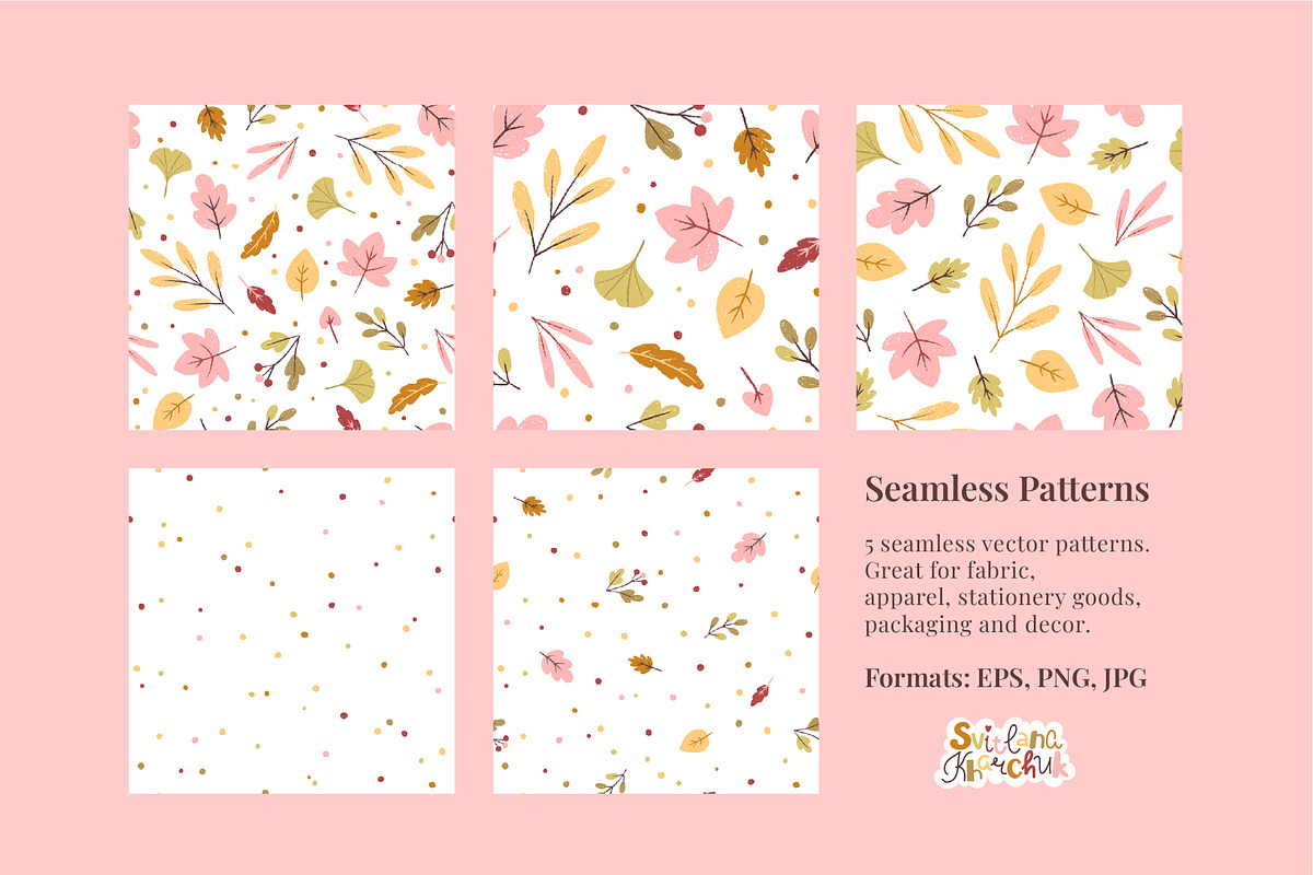 Textured Autumn Leaves Collection, a Pattern Graphic by Svitlana Kharchuk (Photo 6 of 11)