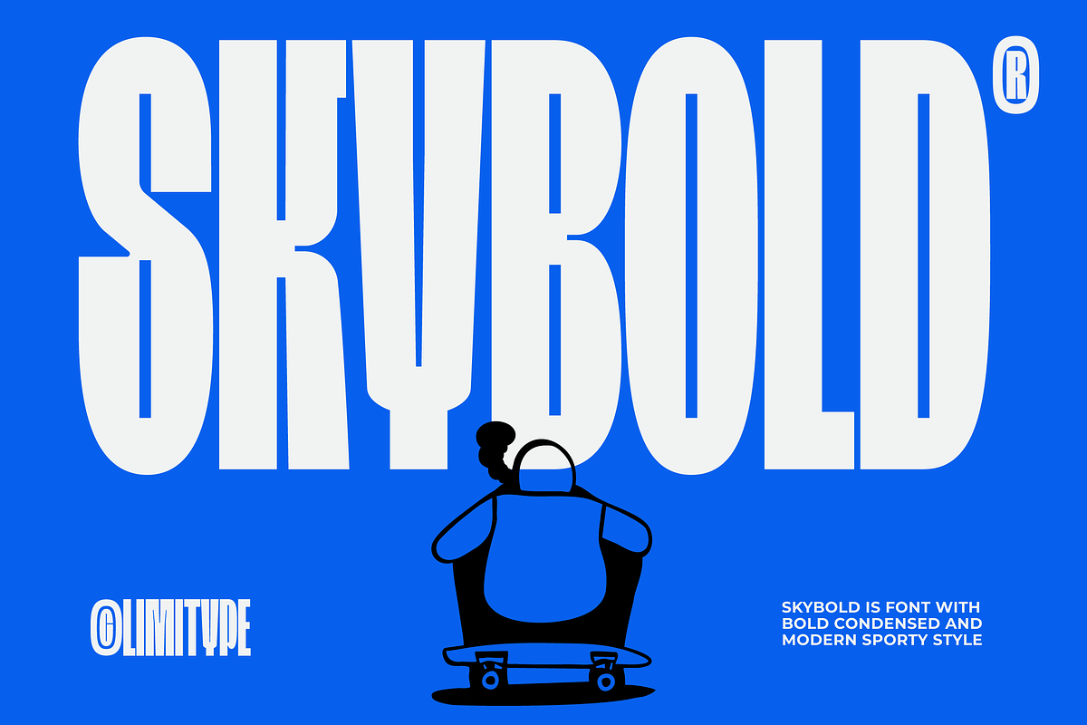Skybold - Condensed Font, a Sans Serif Font by limitype (Photo 1 of 12)