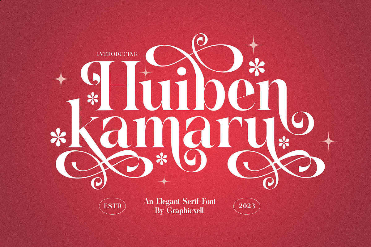 Hubein Kamaru Elegant Ligature Font, a Serif Font by Graphicxell (Photo 1 of 22)
