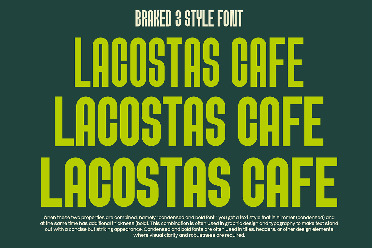 Braked - A Family Sans Condensed, a Sans Serif Font by Marvadesign (Photo 4 of 8)