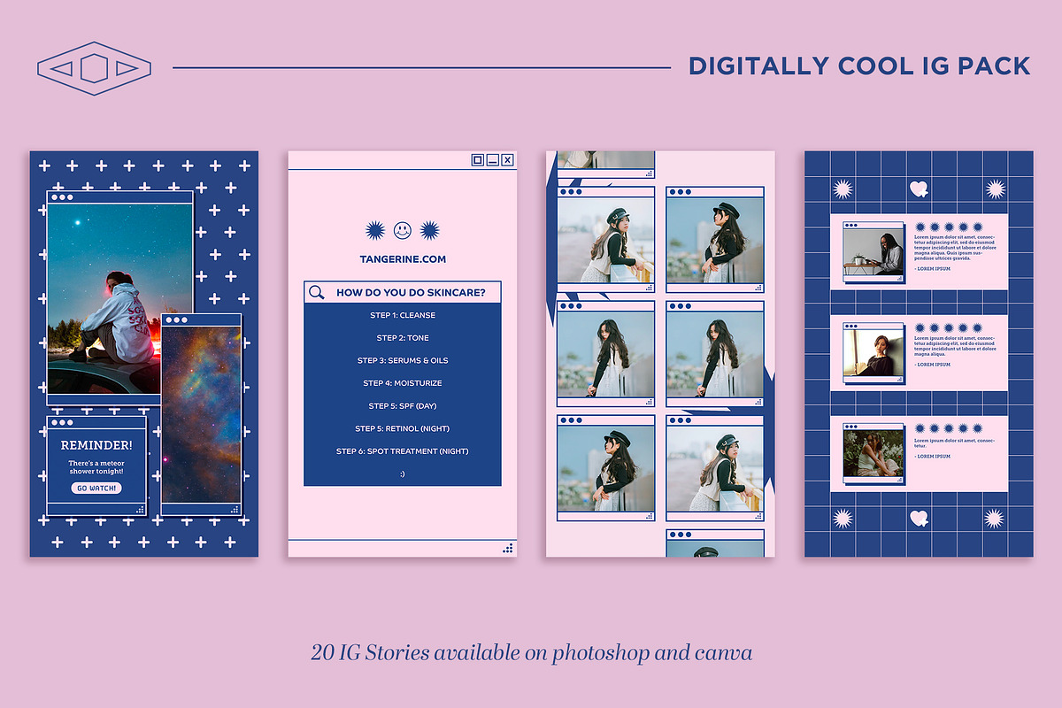 Digitally Cool IG Kit in PSD & CANVA, a Social Media Template by Tangerine Nation (Photo 9 of 13)