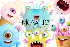 Monsters Eyes and Mouth for Kids Set