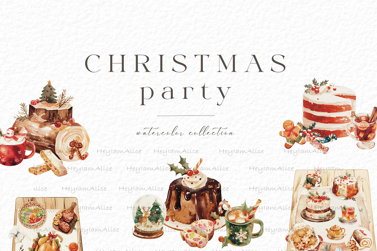 Christmas Party, a Seasonal Illustration by heyiamalice (Photo 3 of 19)