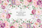 floral clipart watercolor peonies, a Decorative Illustration by Patishop Art (Thumbnail 6 of 10)