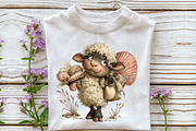 Whimsical Summer Sheep Clipart, an Illustration by OK Design (Thumbnail 6 of 6)