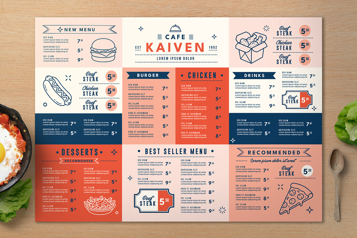 Simple Restaurant Menu Board, a Stationery Template by Aarley Kaiven (Photo 2 of 4)