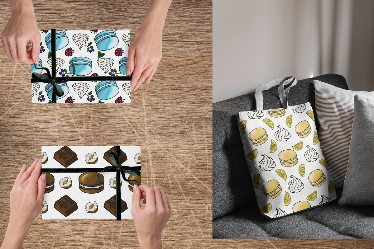 Patisserie Favorites Macaron Pattern, a Food Illustration by Elatedowl (Photo 7 of 11)