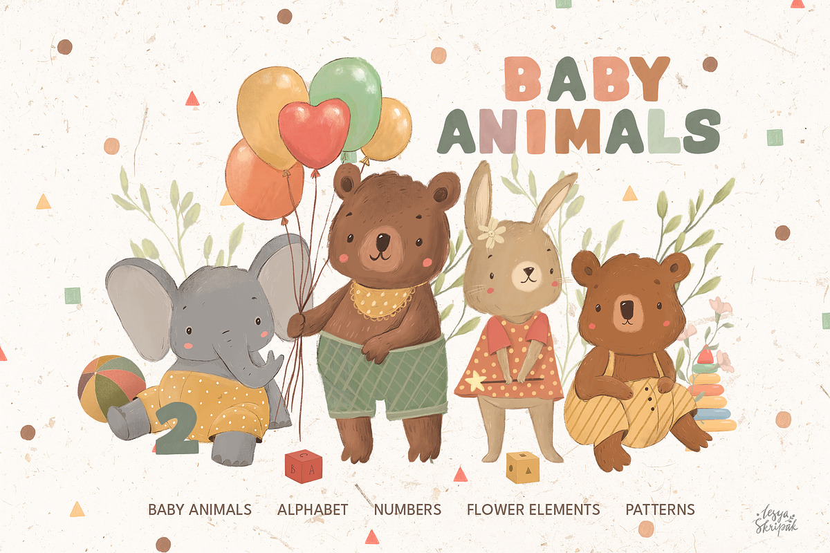 Baby Animals. Animals characters, an Animal Illustration by Lesya Skripak (Photo 1 of 8)