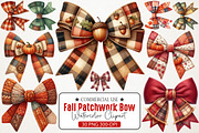 Fall Patchwork Bow Clipart, an Illustration by RobertsArt (Thumbnail 1 of 7)