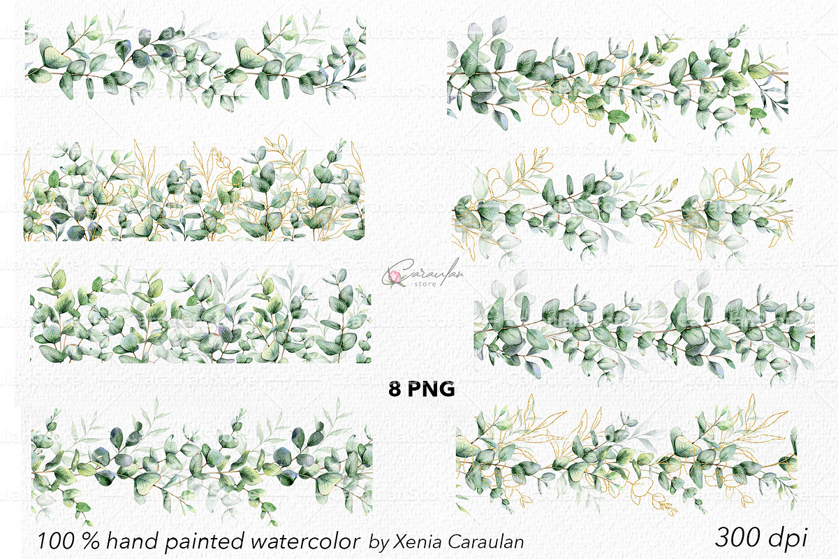 Eucalyptus Watercolor, an Object Illustration by CaraulanStore (Photo 4 of 19)
