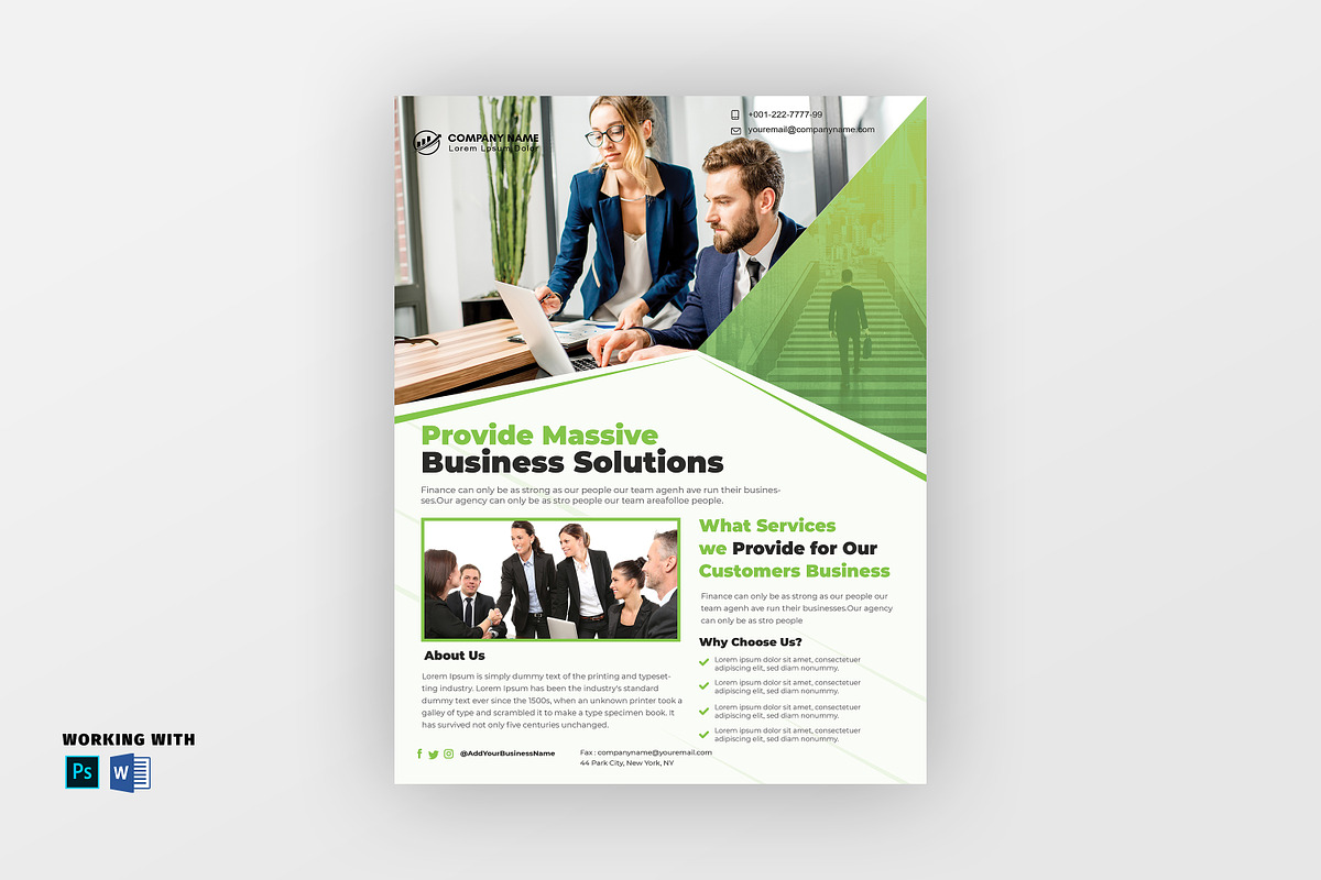 Business Flyer Template PSD Word, a Flyer Template by Madhabi Studio (Photo 1 of 5)