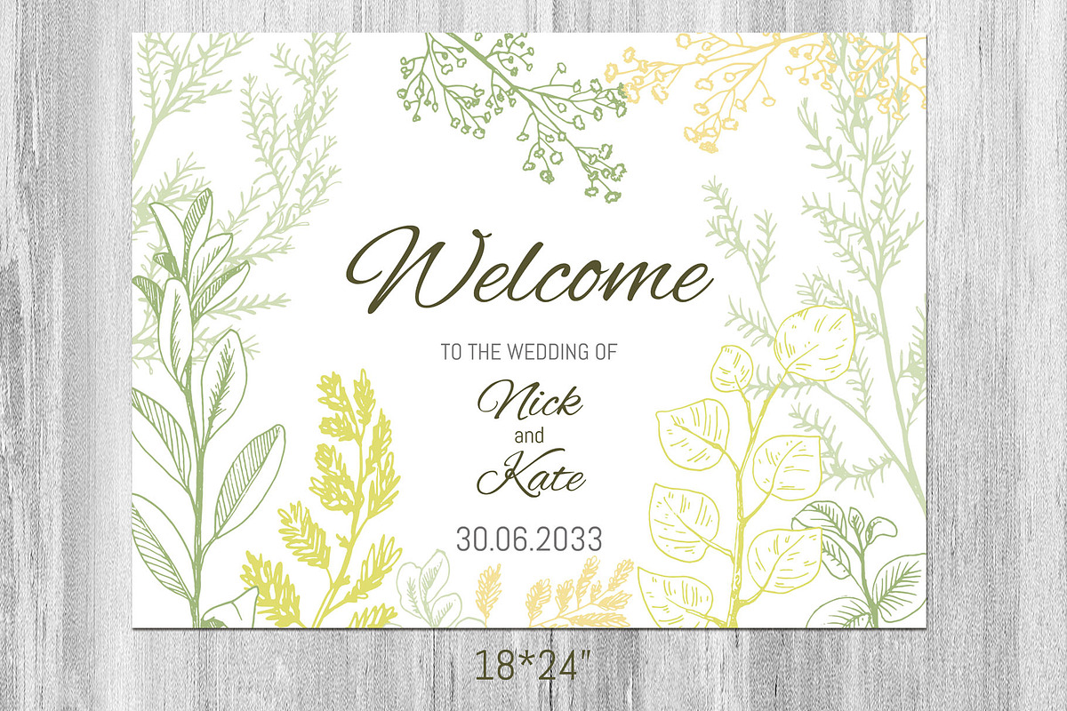 Wedding collection. Green herbs, an Invitation Template by Alena Kaz (Photo 7 of 8)