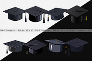 Graduation Cap Clipart, a Graphic by Artnoy (Thumbnail 2 of 5)