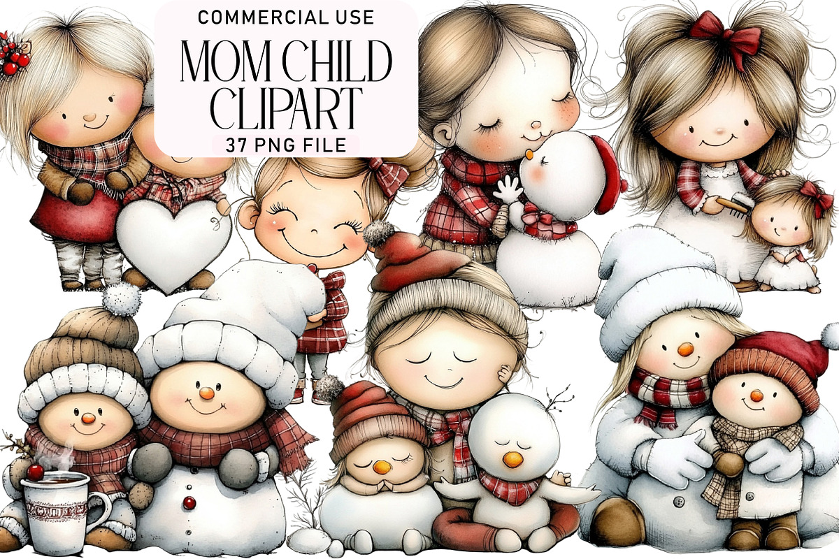 Mom Child Clipart, an Illustration by Daily.Designs (Photo 1 of 4)