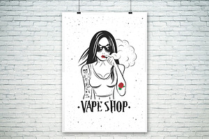 Vector Art Vape Girl