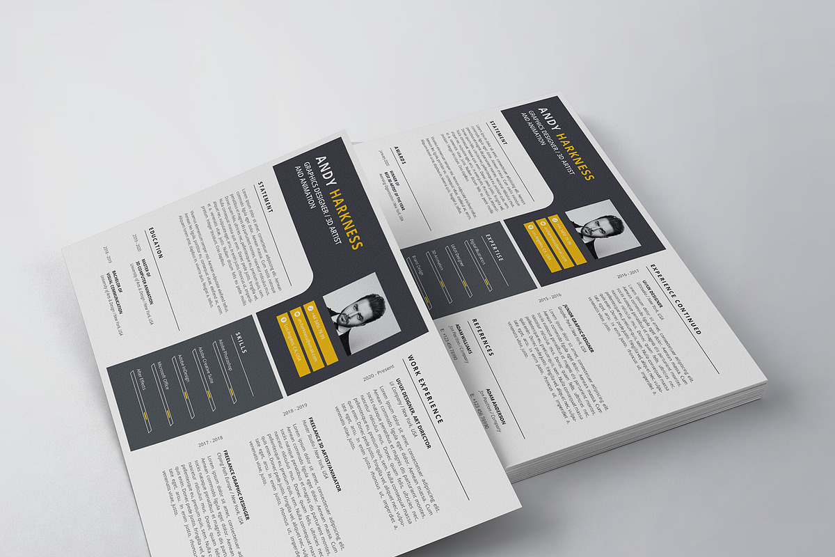 Landscape Resume/CV Template, a Resume Template by HueNestify