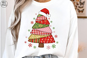 Patchwork Christmas Tree PNG Preppy, an Illustration by Libby Wishes (Thumbnail 1 of 9)