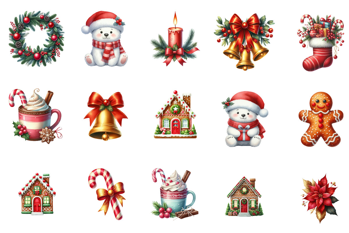 Happy Holidays Christmas Clipart, an Illustration by Designworld (Photo 3 of 6)