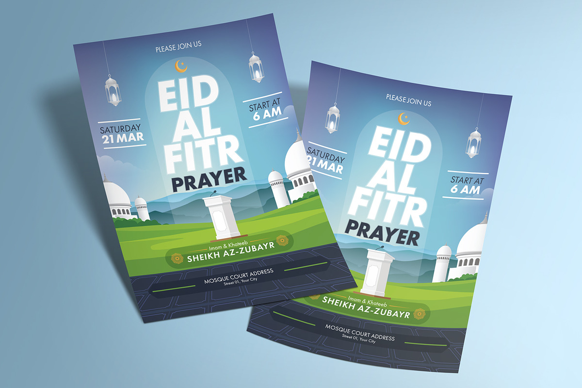 Eid Al Fitr Prayer Template, a Flyer Template by Aarley Kaiven (Photo 2 of 2)