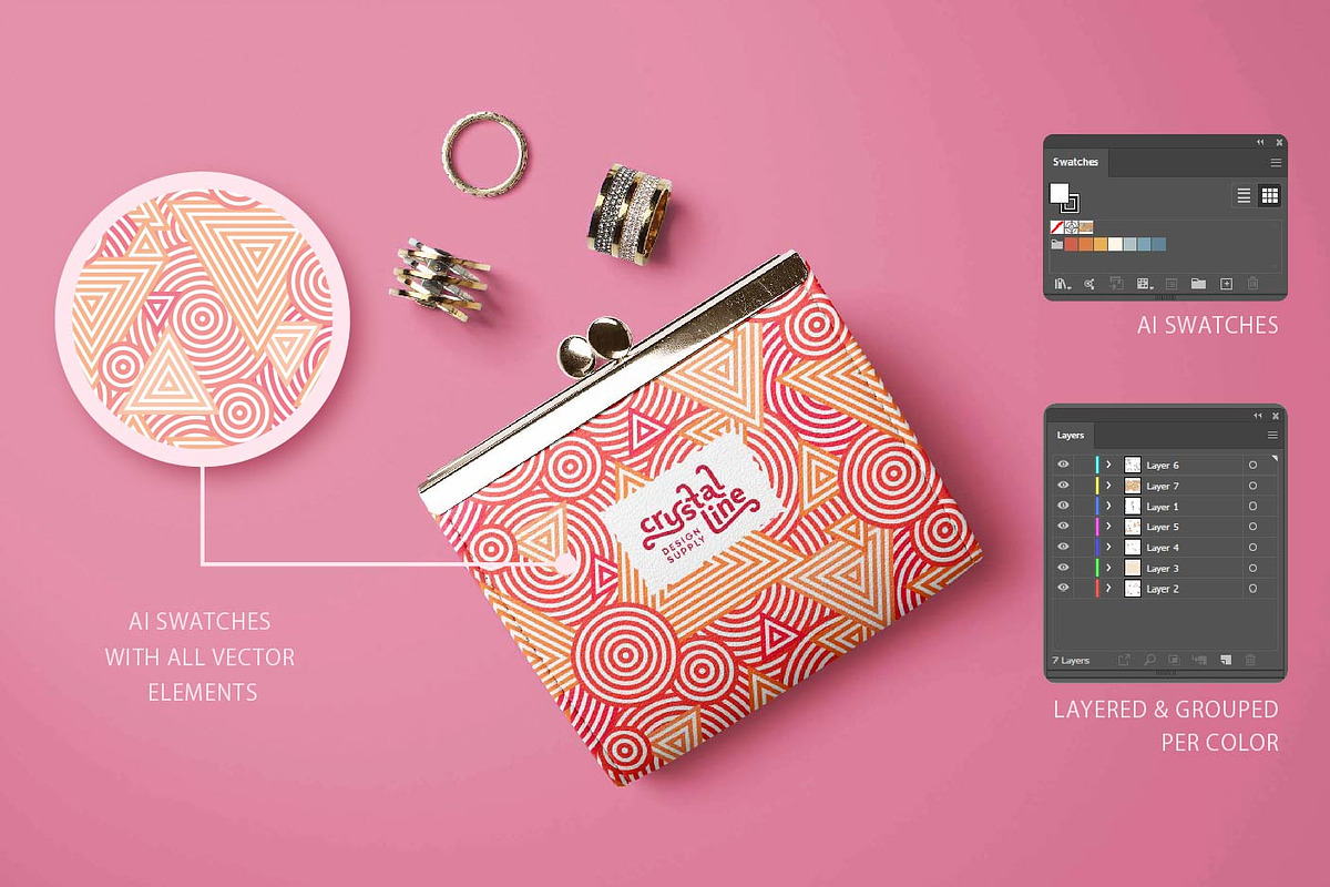 Retro Geo 03, a Pattern Graphic by Crystal Line (Photo 4 of 7)