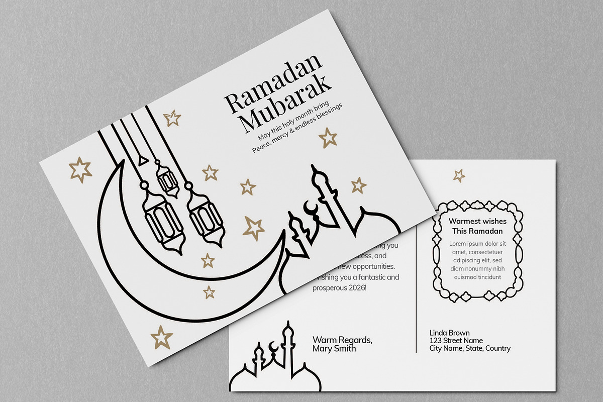 Islamic Ramadan Greeting Postcard, a Card Template by MightyDesign (Photo 2 of 6)