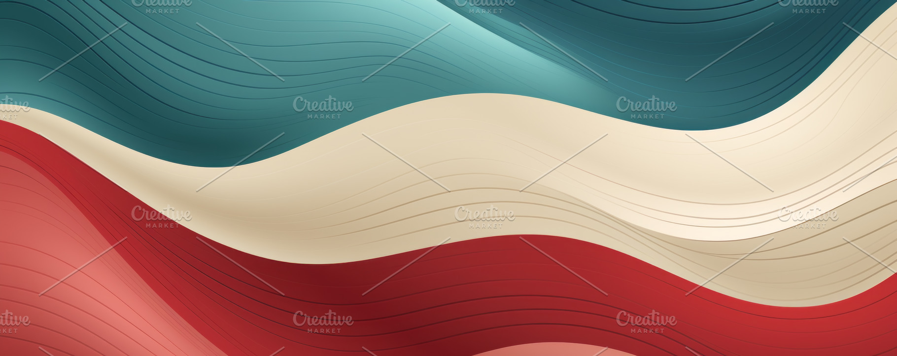 Abstract Wavy Design in Blue and Red Tones, an Abstract Photo by Natalia Klenova's Shop