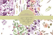 Violet Watercolor Floral Set, an Illustration by Anis Illustration (Thumbnail 9 of 10)