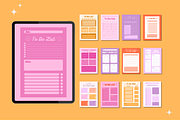 15 Aesthetic Planner Templates, a Templates & Theme by TemplateCastleStore (Thumbnail 3 of 9)