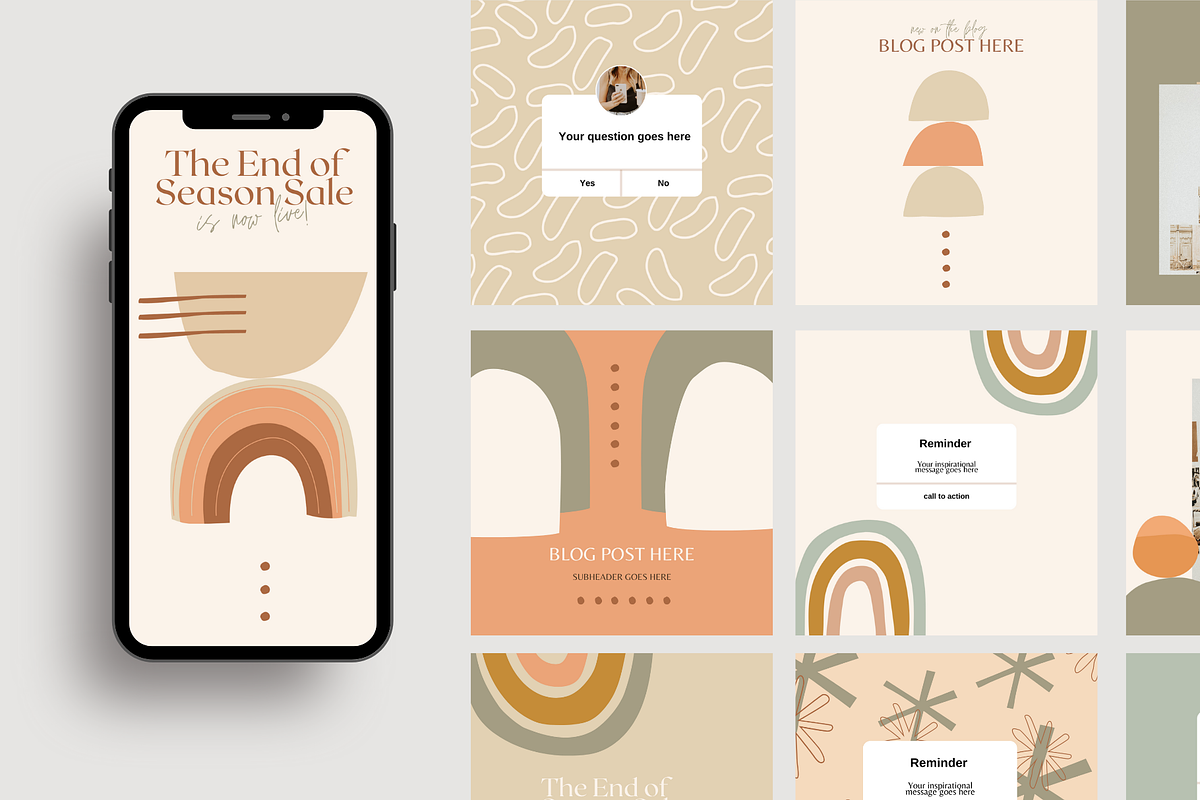 Boho Social Media Templates, a Device Mockup by Le Maison Bohem (Photo 3 of 10)